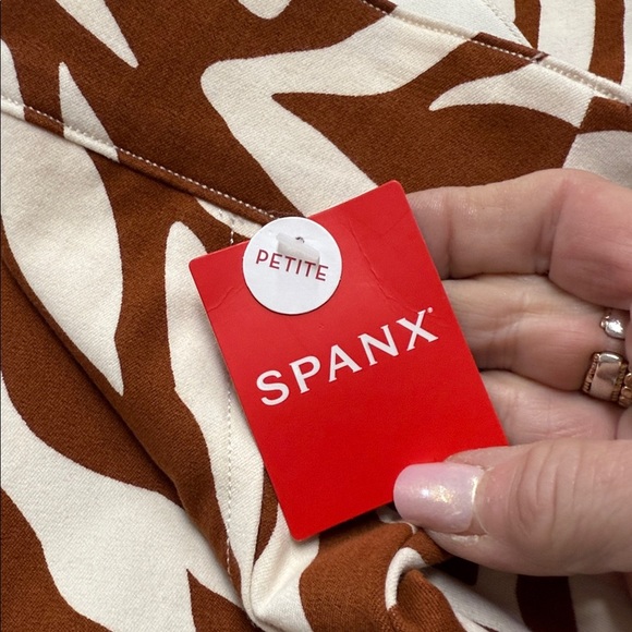 SPANX NWT/Petite On the Go Animal Print Sl Straight Ankle Pull On Pants 3X/P - Picture 8 of 13